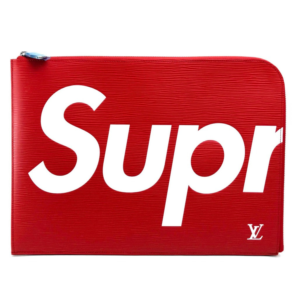 LOUIS VUITTON M67722 Louis Vuitton x Supreme Epi Pochette Jour GM Supreme Louis Vuitton PO.JOUR GM SP EPI POCHETTE Clutch Bag Epi Leather Unisex Red