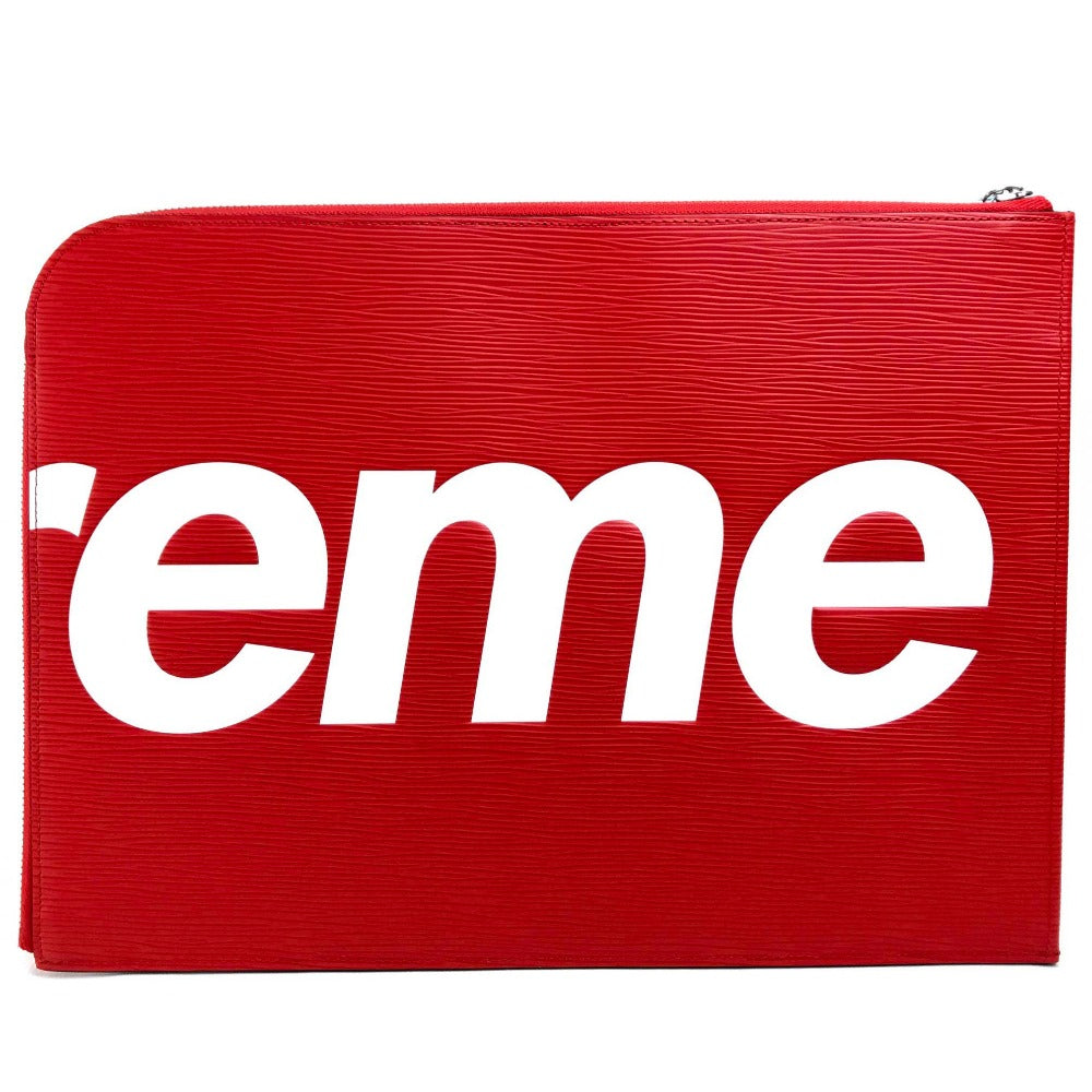 LOUIS VUITTON M67722 Louis Vuitton x Supreme Epi Pochette Jour GM Supreme Louis Vuitton PO.JOUR GM SP EPI POCHETTE Clutch Bag Epi Leather Unisex Red