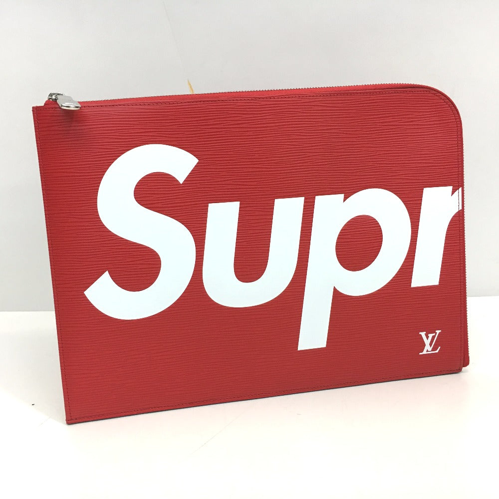 LOUIS VUITTON M67722 Louis Vuitton x Supreme Epi Pochette Jour GM PO.JOUR GM SP EPI POCHETTE Clutch Bag in Epi Leather, Unisex, Red