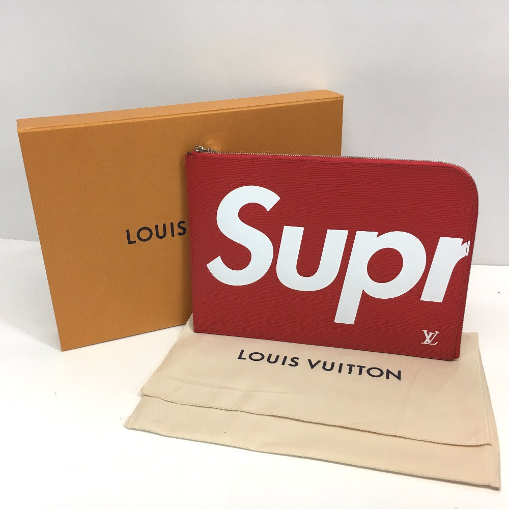 LOUIS VUITTON M67722 Louis Vuitton x Supreme Epi Pochette Jour GM PO.JOUR GM SP EPI POCHETTE Clutch Bag in Epi Leather, Unisex, Red
