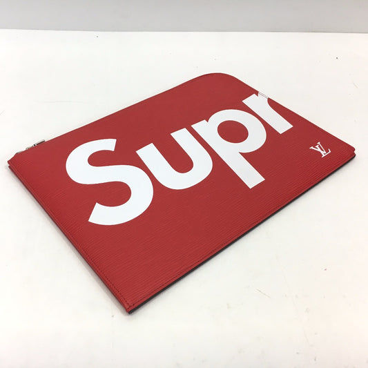 LOUIS VUITTON M67722 ルイヴィトン×シュプリーム Supreme エピ ポシェット・ジュールGM クラッチバッグ エピレザー メンズ レッド