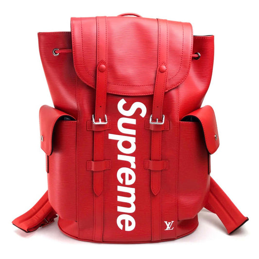 LOUIS VUITTON M53414 ルイヴィトン×シュプリーム エピ クリストファーPM バックパック リュックサック エピレザー メンズ レッド