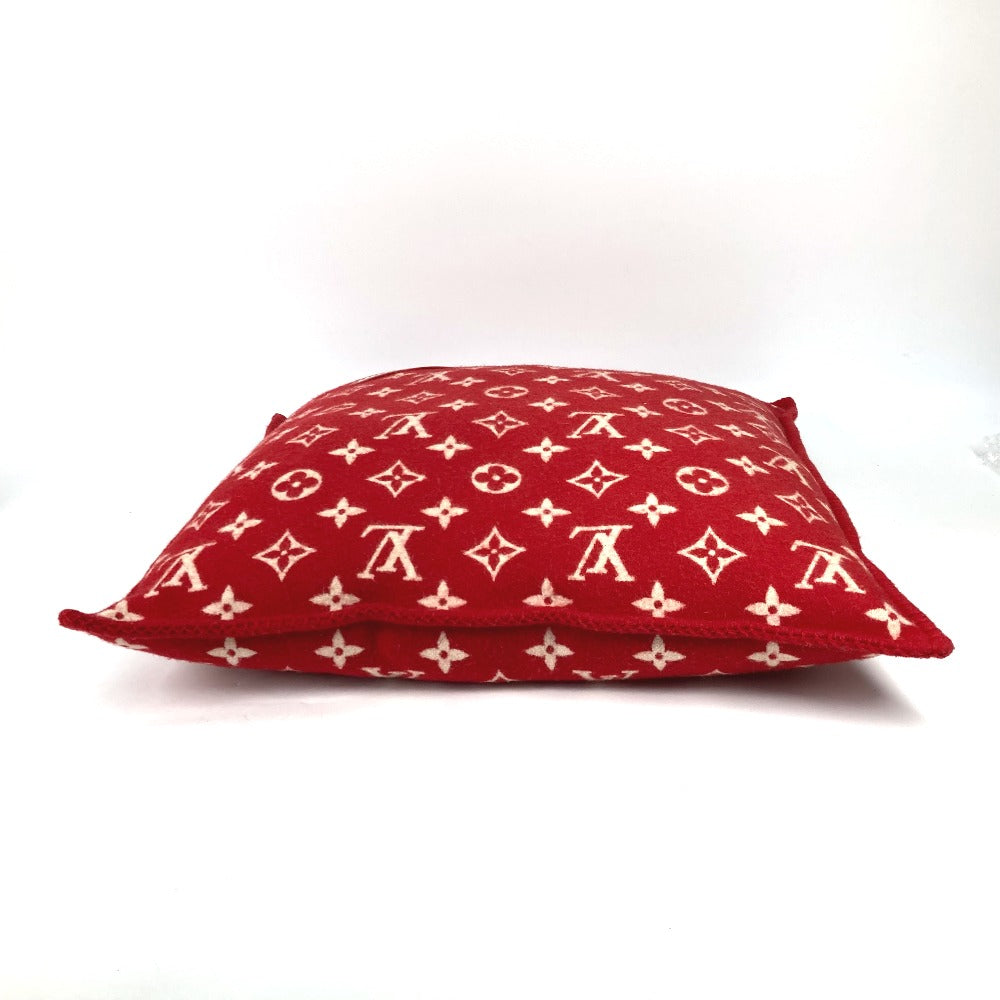 LOUIS VUITTON MP1886 Supreme Collaboration Monogram Pillow, Wool/Cashmere, Men's, Red