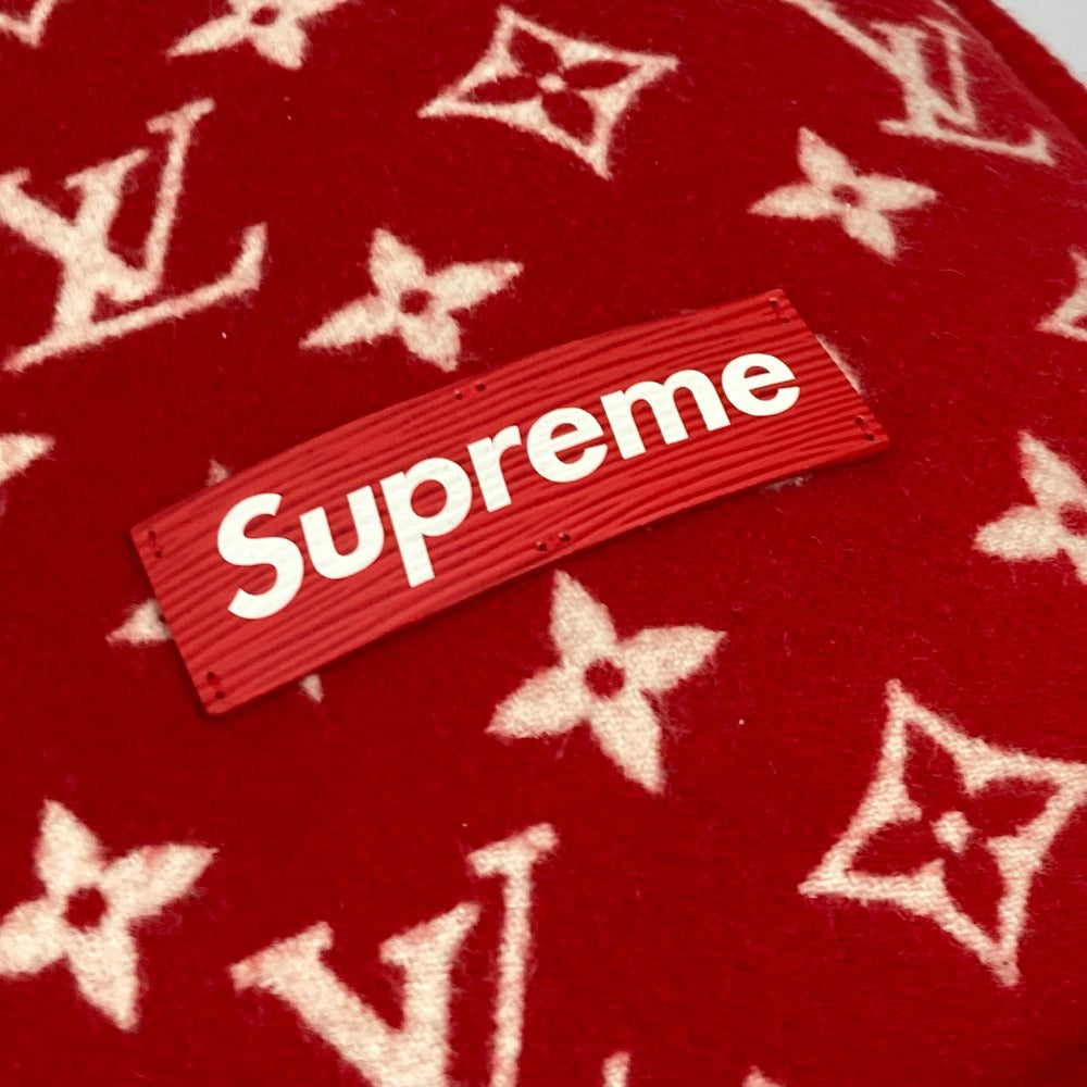 LOUIS VUITTON MP1886 Supreme Collaboration Monogram Pillow, Wool/Cashmere, Men's, Red