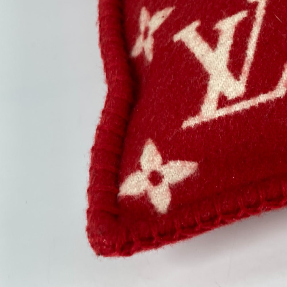 LOUIS VUITTON MP1886 Supreme Collaboration Monogram Pillow, Wool/Cashmere, Men's, Red