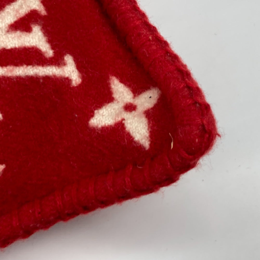 LOUIS VUITTON MP1886 Supreme Collaboration Monogram Pillow, Wool/Cashmere, Men's, Red