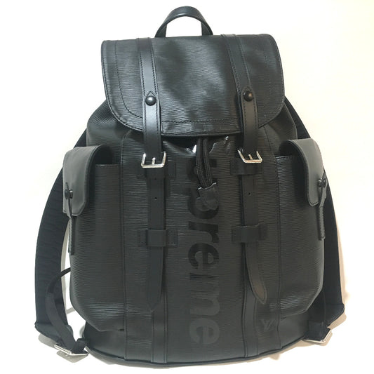 LOUIS VUITTON M53413 エピ クリストファーPM バックパック Supreme リュックサック エピレザー メンズ ブラック