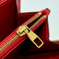 LOUIS VUITTON M61865 Monogram Empreinte Zippy Wallet, Monogram Empreinte Leather, Unisex, Cerise, Red