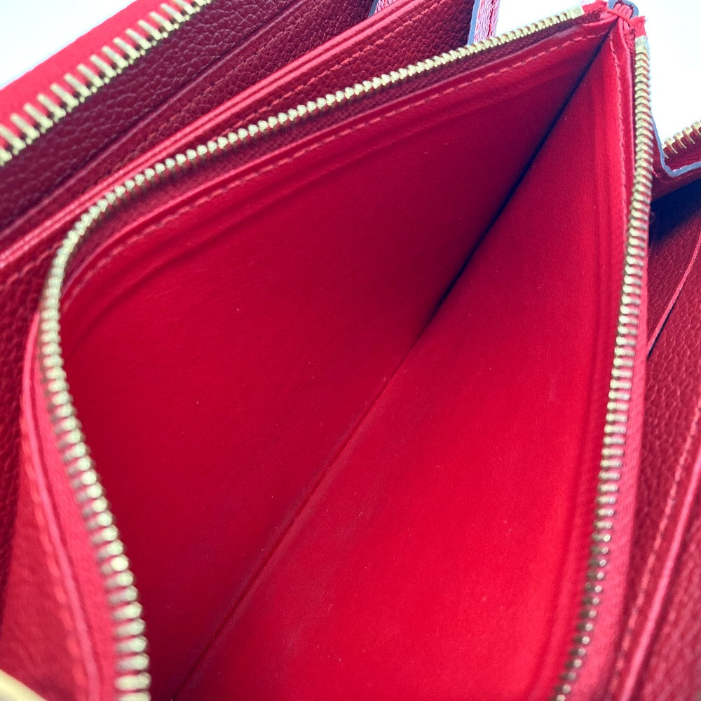 LOUIS VUITTON M61865 Monogram Empreinte Zippy Wallet, Monogram Empreinte Leather, Unisex, Cerise, Red