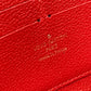 LOUIS VUITTON M61865 Monogram Empreinte Zippy Wallet, Monogram Empreinte Leather, Unisex, Cerise, Red