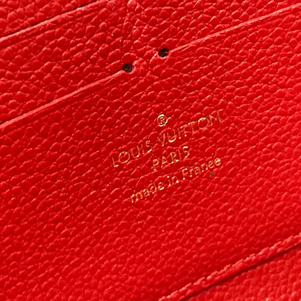 LOUIS VUITTON M61865 Monogram Empreinte Zippy Wallet, Monogram Empreinte Leather, Unisex, Cerise, Red