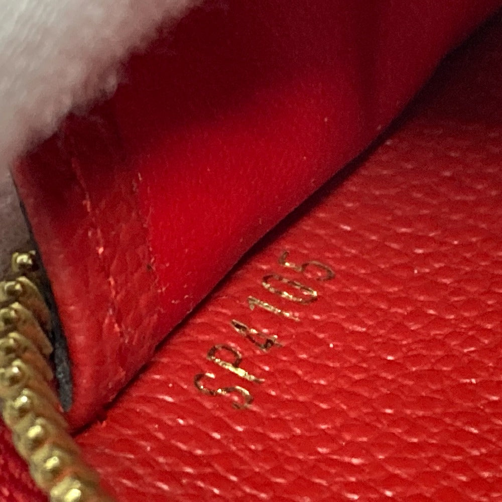 LOUIS VUITTON M61865 Monogram Empreinte Zippy Wallet, Monogram Empreinte Leather, Unisex, Cerise, Red