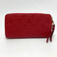 LOUIS VUITTON M61865 Monogram Empreinte Zippy Wallet, Monogram Empreinte Leather, Unisex, Cerise, Red