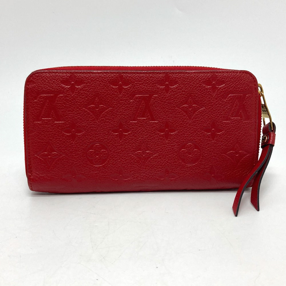 LOUIS VUITTON M61865 Monogram Empreinte Zippy Wallet, Monogram Empreinte Leather, Unisex, Cerise, Red