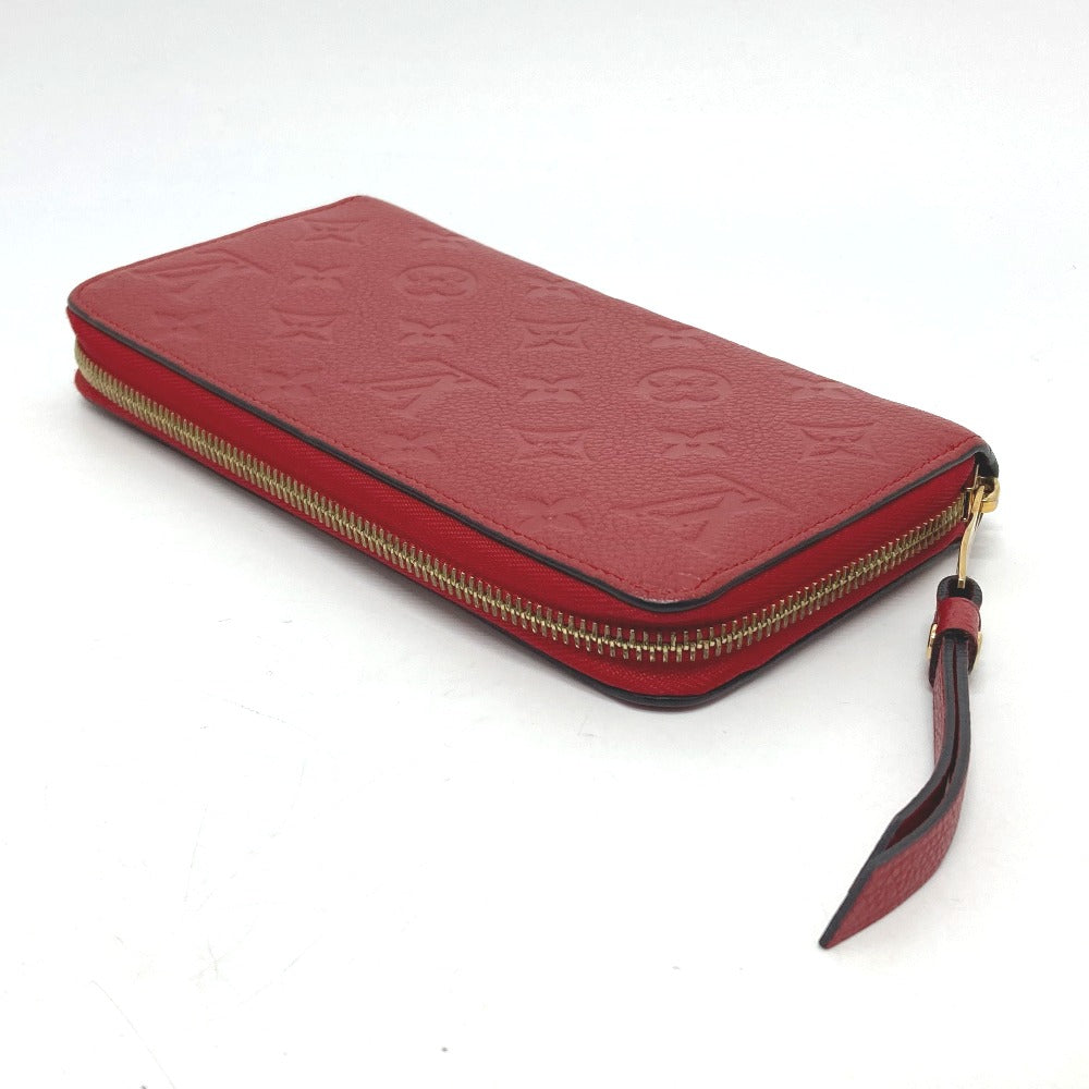 LOUIS VUITTON M61865 Monogram Empreinte Zippy Wallet, Monogram Empreinte Leather, Unisex, Cerise, Red
