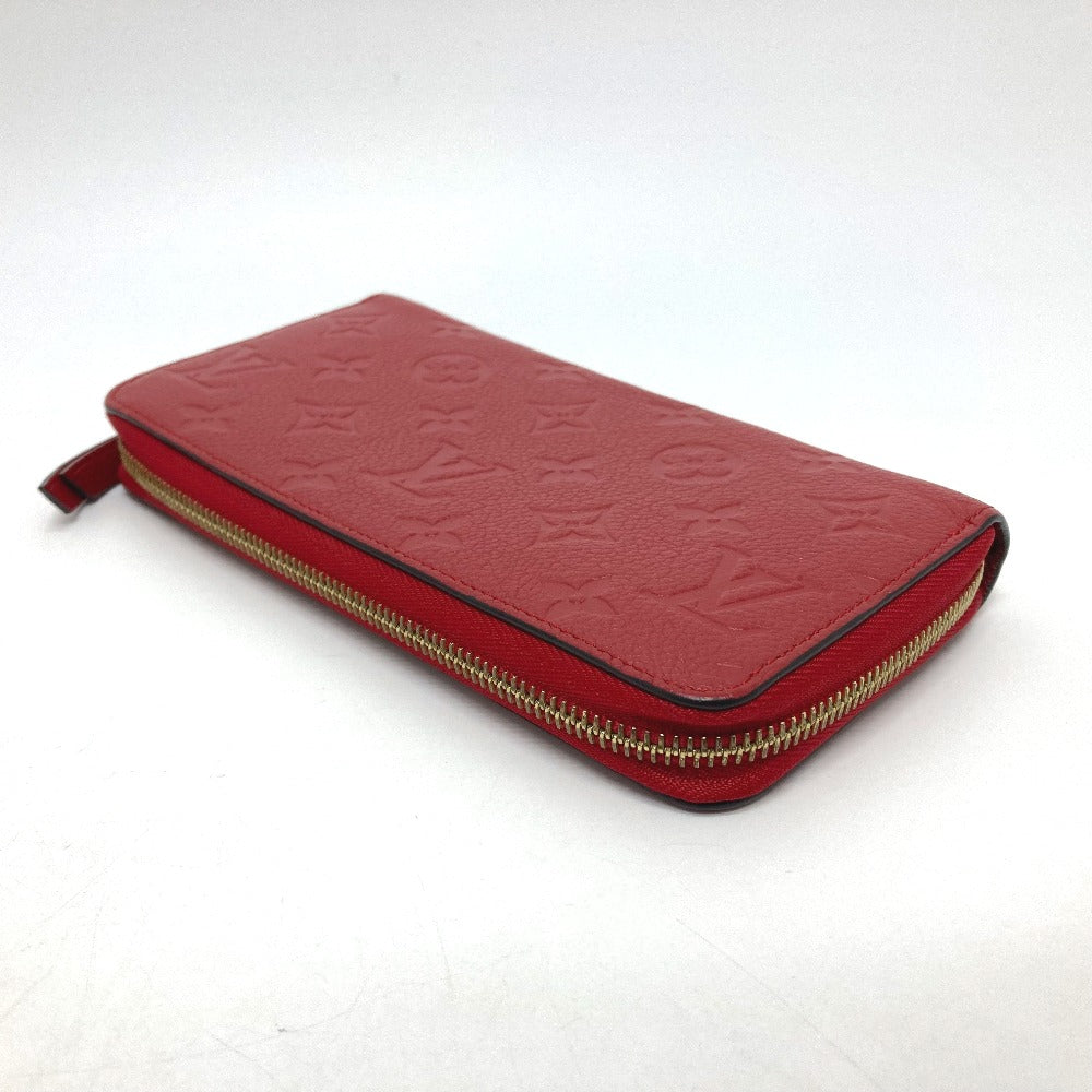 LOUIS VUITTON M61865 Monogram Empreinte Zippy Wallet, Monogram Empreinte Leather, Unisex, Cerise, Red