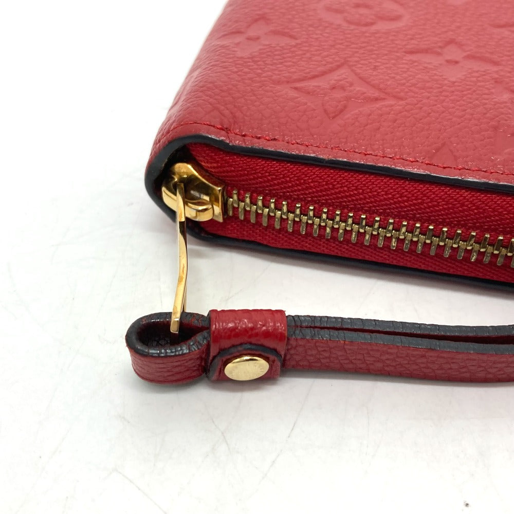 LOUIS VUITTON M61865 Monogram Empreinte Zippy Wallet, Monogram Empreinte Leather, Unisex, Cerise, Red
