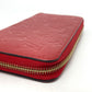 LOUIS VUITTON M61865 Monogram Empreinte Zippy Wallet, Monogram Empreinte Leather, Unisex, Cerise, Red