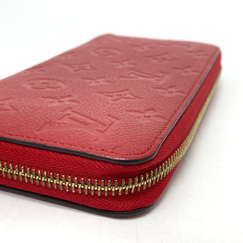 LOUIS VUITTON M61865 Monogram Empreinte Zippy Wallet, Monogram Empreinte Leather, Unisex, Cerise, Red