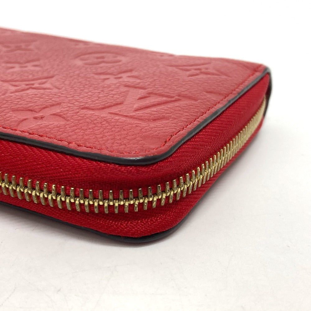 LOUIS VUITTON M61865 Monogram Empreinte Zippy Wallet, Monogram Empreinte Leather, Unisex, Cerise, Red