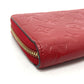 LOUIS VUITTON M61865 Monogram Empreinte Zippy Wallet, Monogram Empreinte Leather, Unisex, Cerise, Red