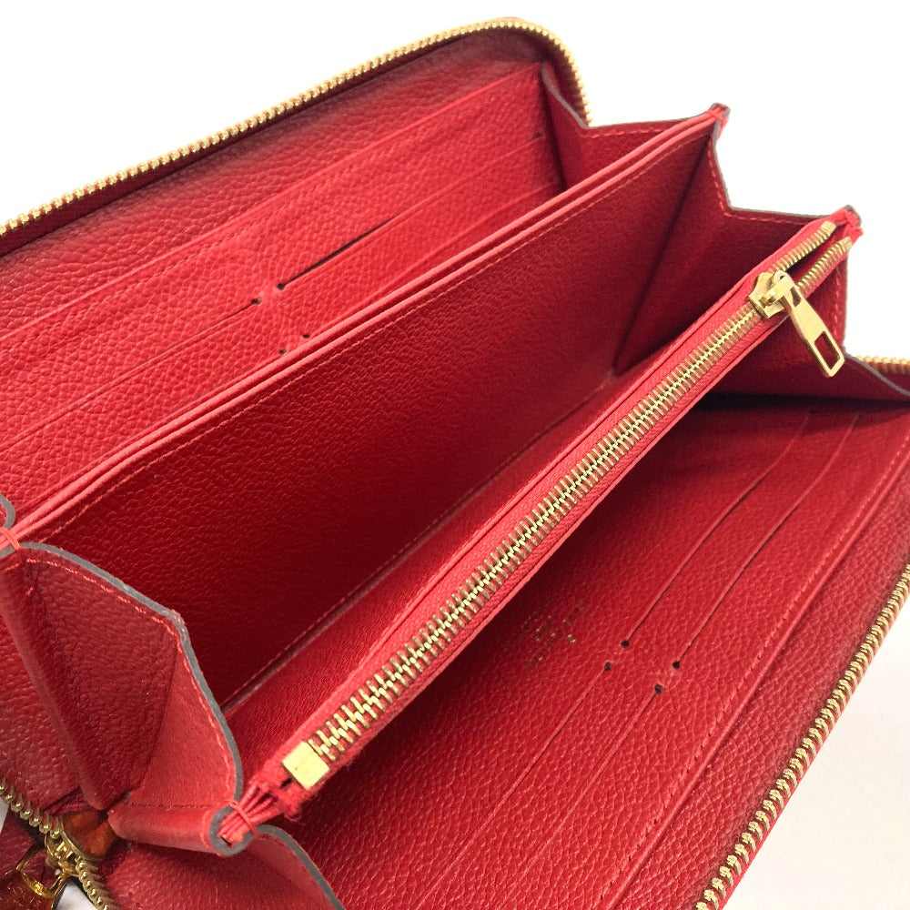 LOUIS VUITTON M61865 Monogram Empreinte Zippy Wallet, Monogram Empreinte Leather, Unisex, Cerise, Red