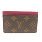 LOUIS VUITTON M60703 Monogram Porte Carte Sample Pass Case, ID Card Case, Card Case, Monogram Canvas, Women's, Fuchsia Brown