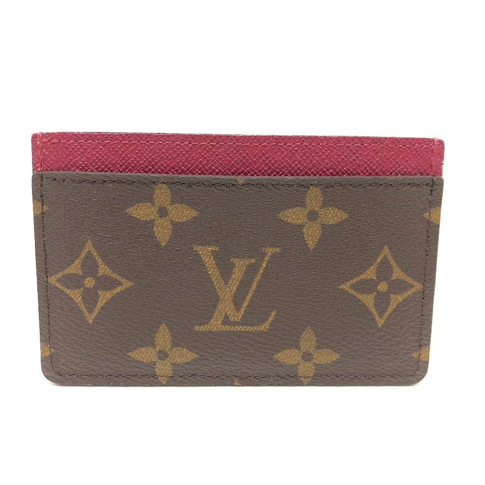 LOUIS VUITTON M60703 Monogram Porte Carte Sample Pass Case, ID Card Case, Card Case, Monogram Canvas, Women's, Fuchsia Brown
