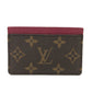 LOUIS VUITTON M60703 Monogram Porte Carte Sample Pass Case, ID Card Case, Card Case, Monogram Canvas, Women's, Fuchsia Brown