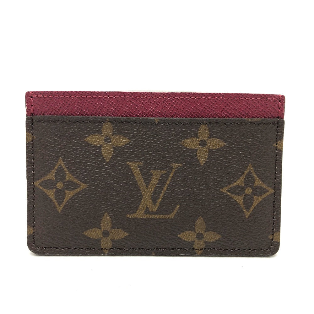 LOUIS VUITTON M60703 Monogram Porte Carte Sample Pass Case, ID Card Case, Card Case, Monogram Canvas, Women's, Fuchsia Brown