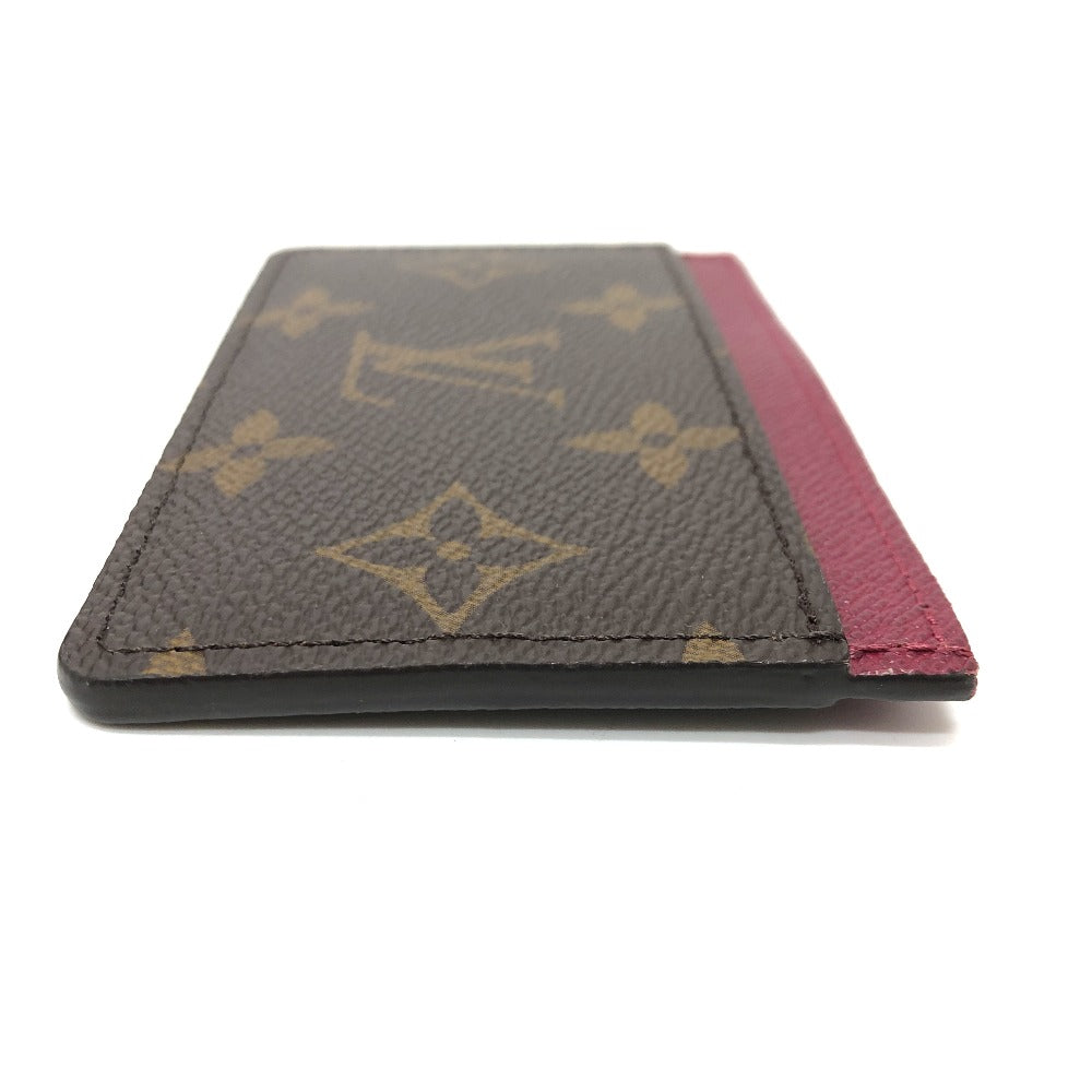 LOUIS VUITTON M60703 Monogram Porte Carte Sample Pass Case, ID Card Case, Card Case, Monogram Canvas, Women's, Fuchsia Brown