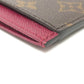 LOUIS VUITTON M60703 Monogram Porte Carte Sample Pass Case, ID Card Case, Card Case, Monogram Canvas, Women's, Fuchsia Brown
