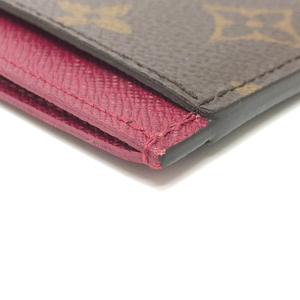 LOUIS VUITTON M60703 Monogram Porte Carte Sample Pass Case, ID Card Case, Card Case, Monogram Canvas, Women's, Fuchsia Brown
