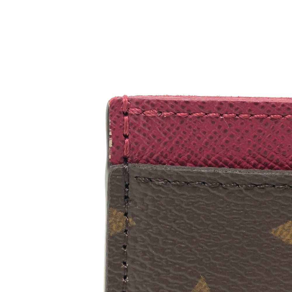 LOUIS VUITTON M60703 Monogram Porte Carte Sample Pass Case, ID Card Case, Card Case, Monogram Canvas, Women's, Fuchsia Brown
