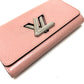 LOUIS VUITTON M61178 Epi Portefeuille Twist Bifold Long Wallet in Epi Leather, Women's, Rose Ballerine Pink
