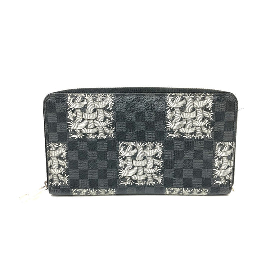 LOUIS VUITTON Ｎ61214 グラフィット クリストファー ネメス ジッピー オーガナイザー 長財布 ダミエグラフィットキャンバス メンズ ブラック