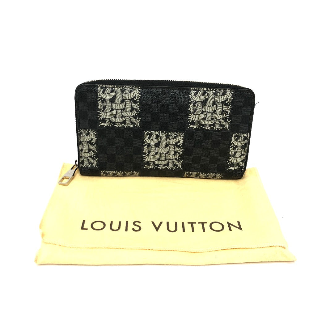 LOUIS VUITTON Ｎ61214 グラフィット クリストファー ネメス ジッピー オーガナイザー 長財布 ダミエグラフィットキャンバス メンズ ブラック