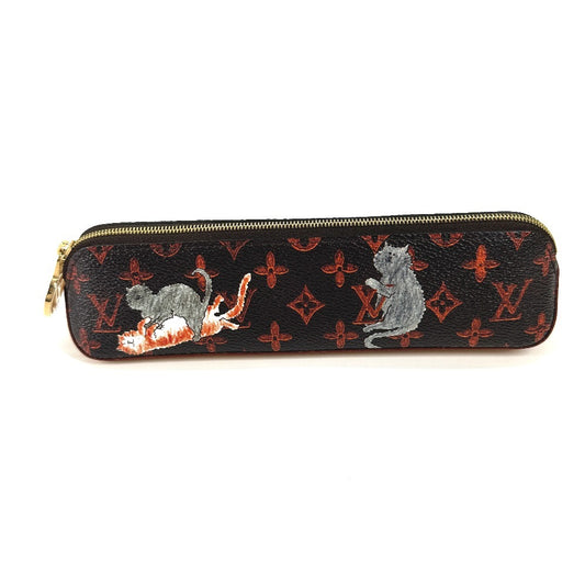 LOUIS VUITTON GI0357 モノグラムキャットグラム 猫 トゥルース・エリザベット 筆箱 ステーショナリー ペンケース モノグラムキャンバス レディース ブラウン