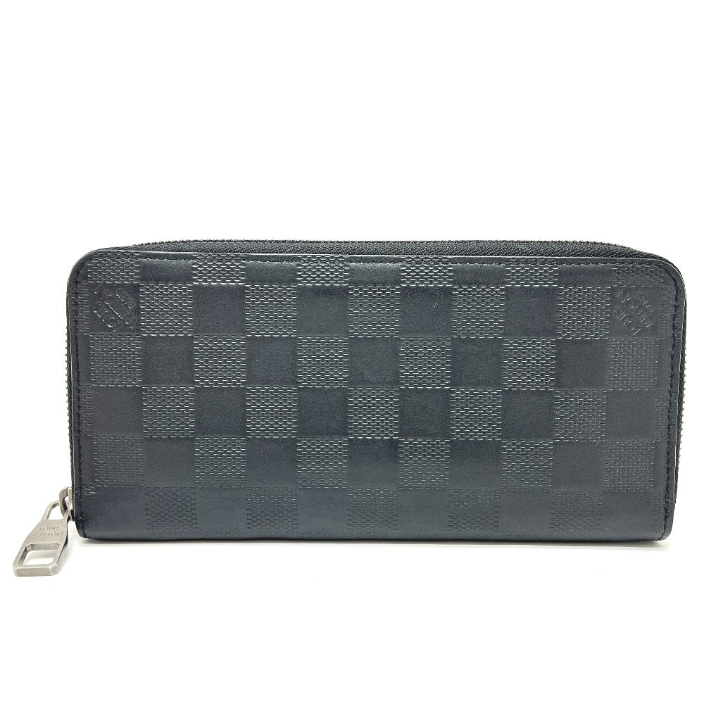LOUIS VUITTON M63548 Damier Infini Zippy Wallet Vertical Wallet Long Wallet Damier Infini Leather Men's Black