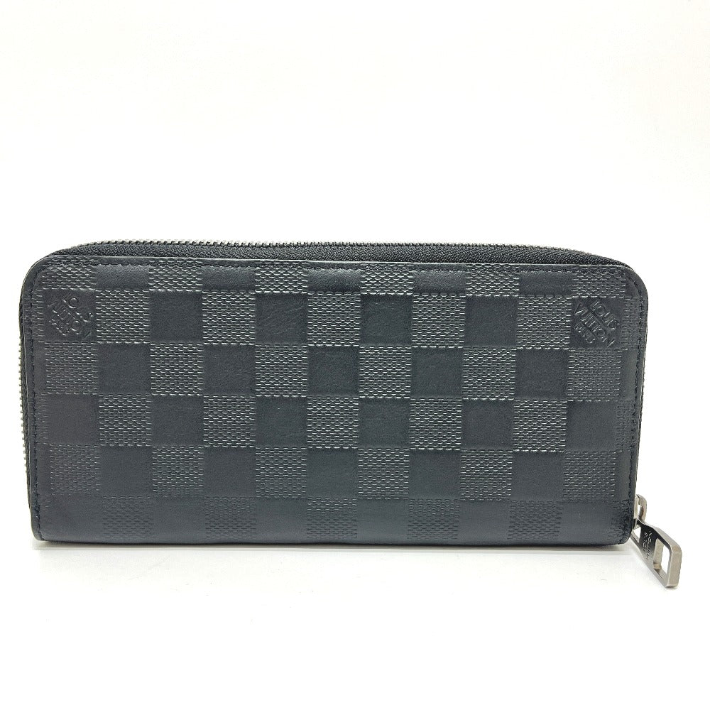 LOUIS VUITTON M63548 Damier Infini Zippy Wallet Vertical Wallet Long Wallet Damier Infini Leather Men's Black