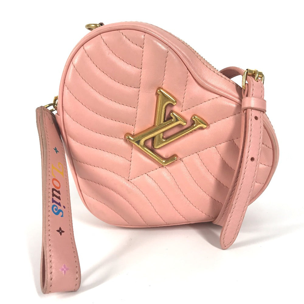 LOUIS VUITTON M53769 ニューウェーブ ハート LVロゴ 2WAYバッグ 斜め掛け カバン クラッチバッグ ポシェット ショルダーバッグ レザー レディース ピンク