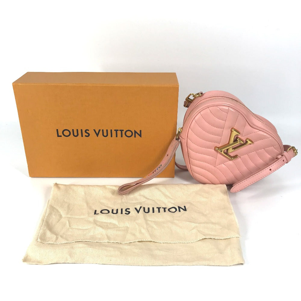 LOUIS VUITTON M53769 ニューウェーブ ハート LVロゴ 2WAYバッグ 斜め掛け カバン クラッチバッグ ポシェット ショルダーバッグ レザー レディース ピンク