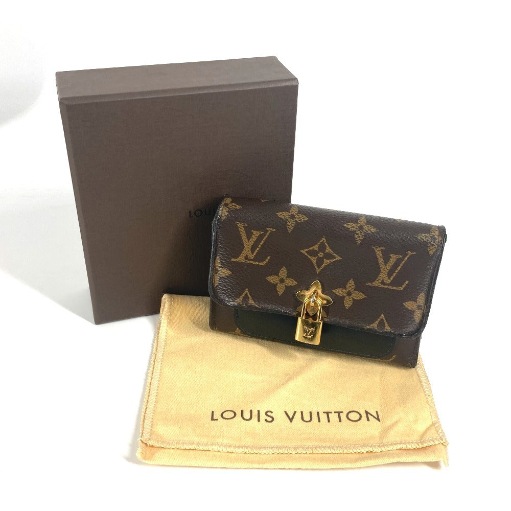 LOUIS VUITTON M62578 Monogram Portefeuille Flower Compact Compact wallet Trifold wallet MonogramCanvas Brown/Black Used