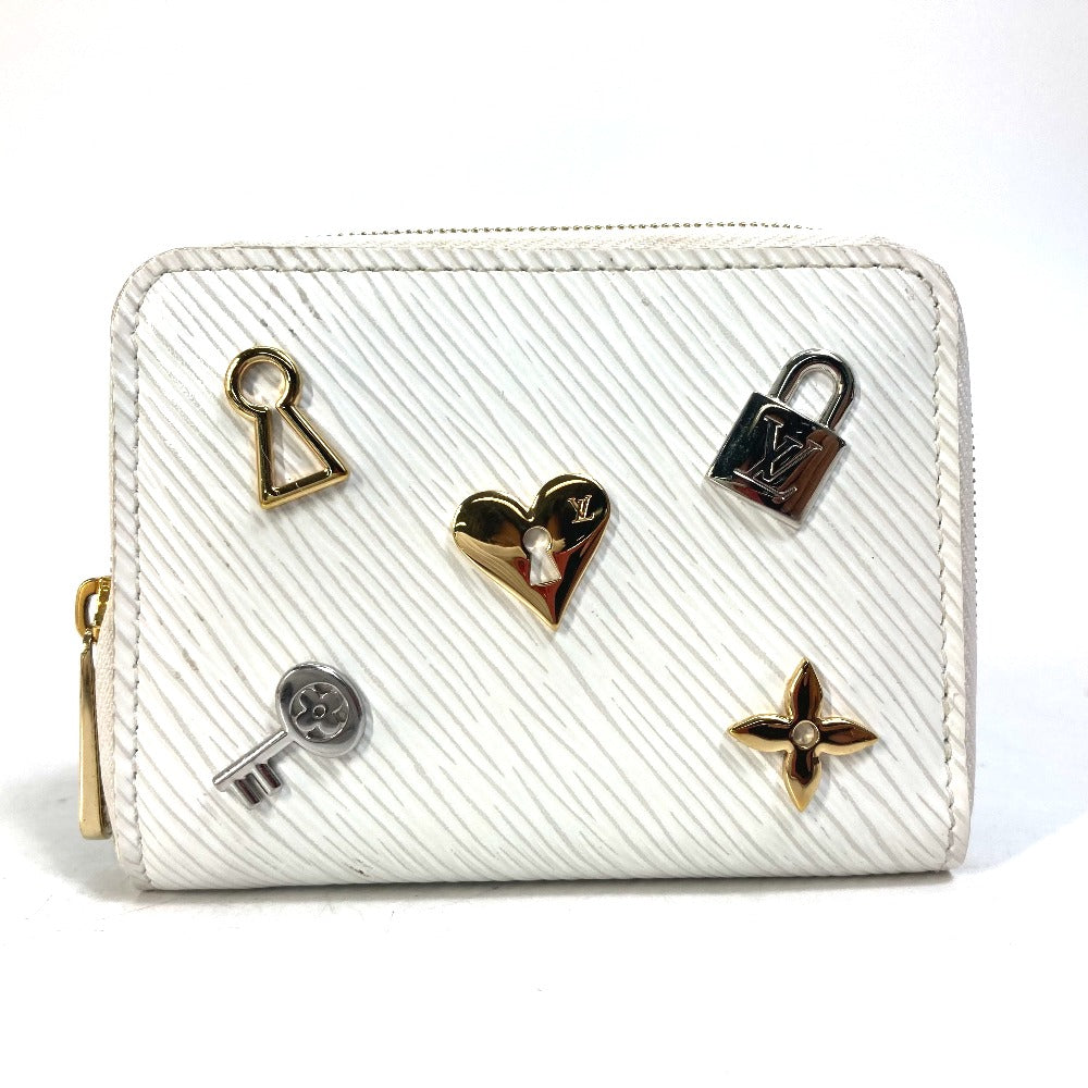 LOUIS VUITTON M63994 Epi Love Lock Zippy Coin Purse, Wallet, Coin Case, Epi Leather, Women's, Blanc, White