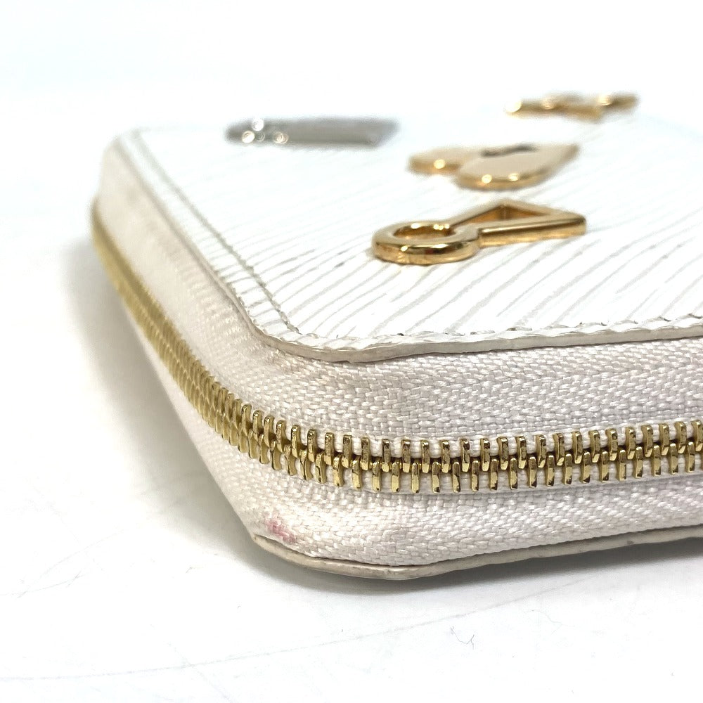 LOUIS VUITTON M63994 Epi Love Lock Zippy Coin Purse, Wallet, Coin Case, Epi Leather, Women's, Blanc, White