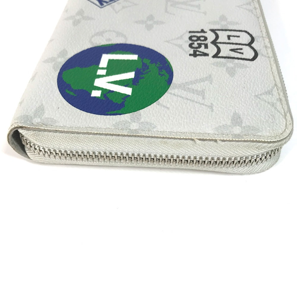 LOUIS VUITTON M67824 Monogram Logo Story Zippy Organizer Round Zipper Long Wallet in Monogram Canvas, Men's, White