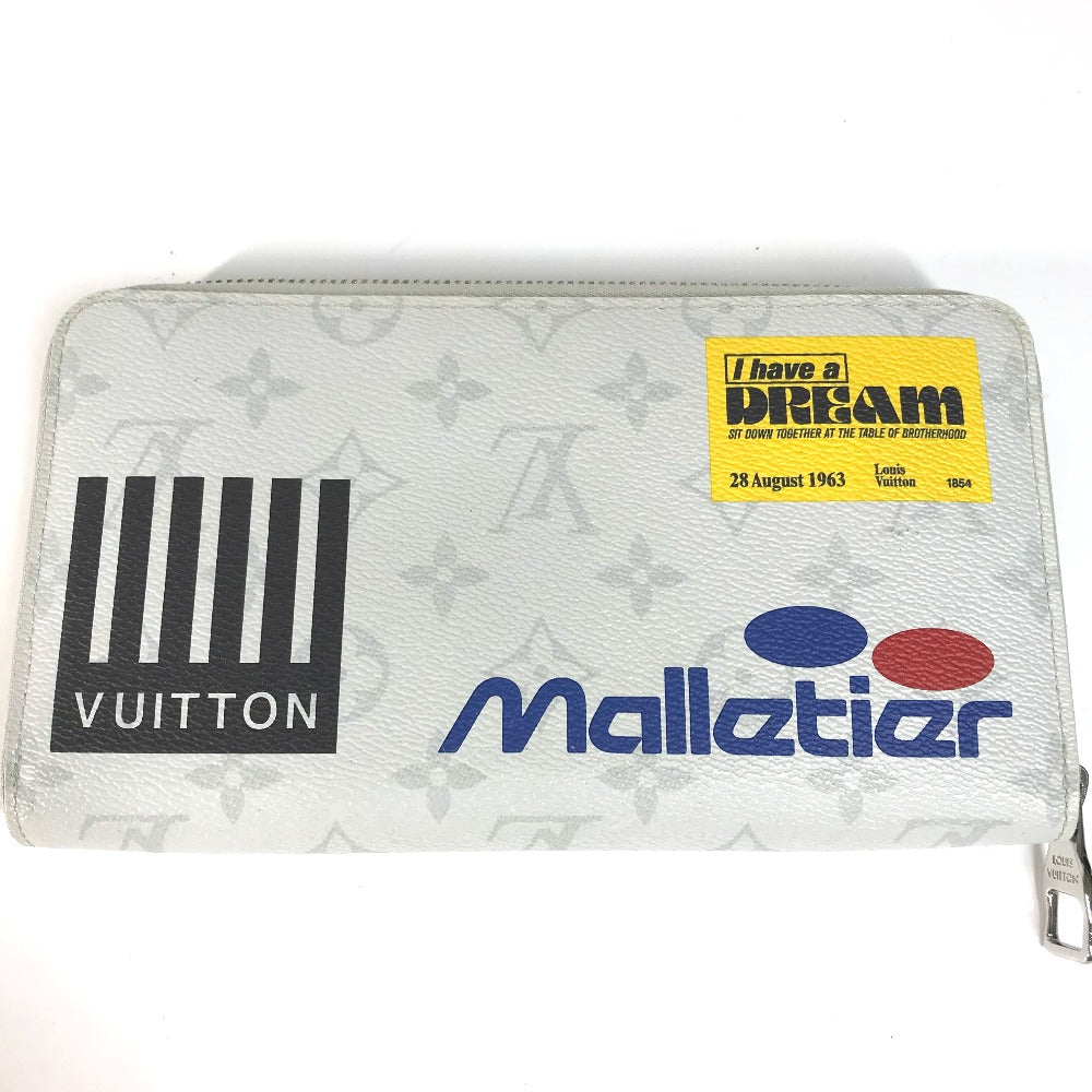 LOUIS VUITTON M67824 Monogram Logo Story Zippy Organizer Round Zipper Long Wallet in Monogram Canvas, Men's, White