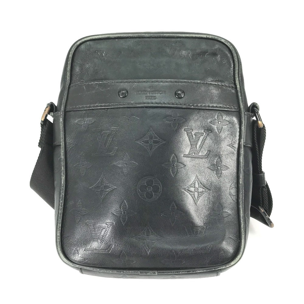 LOUIS VUITTON M43681 Monogram Shadow Danube PM Pochette Shoulder Bag in Black Leather
