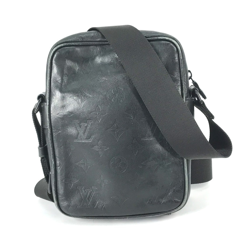 LOUIS VUITTON M43681 Monogram Shadow Danube PM Pochette Shoulder Bag in Black Leather