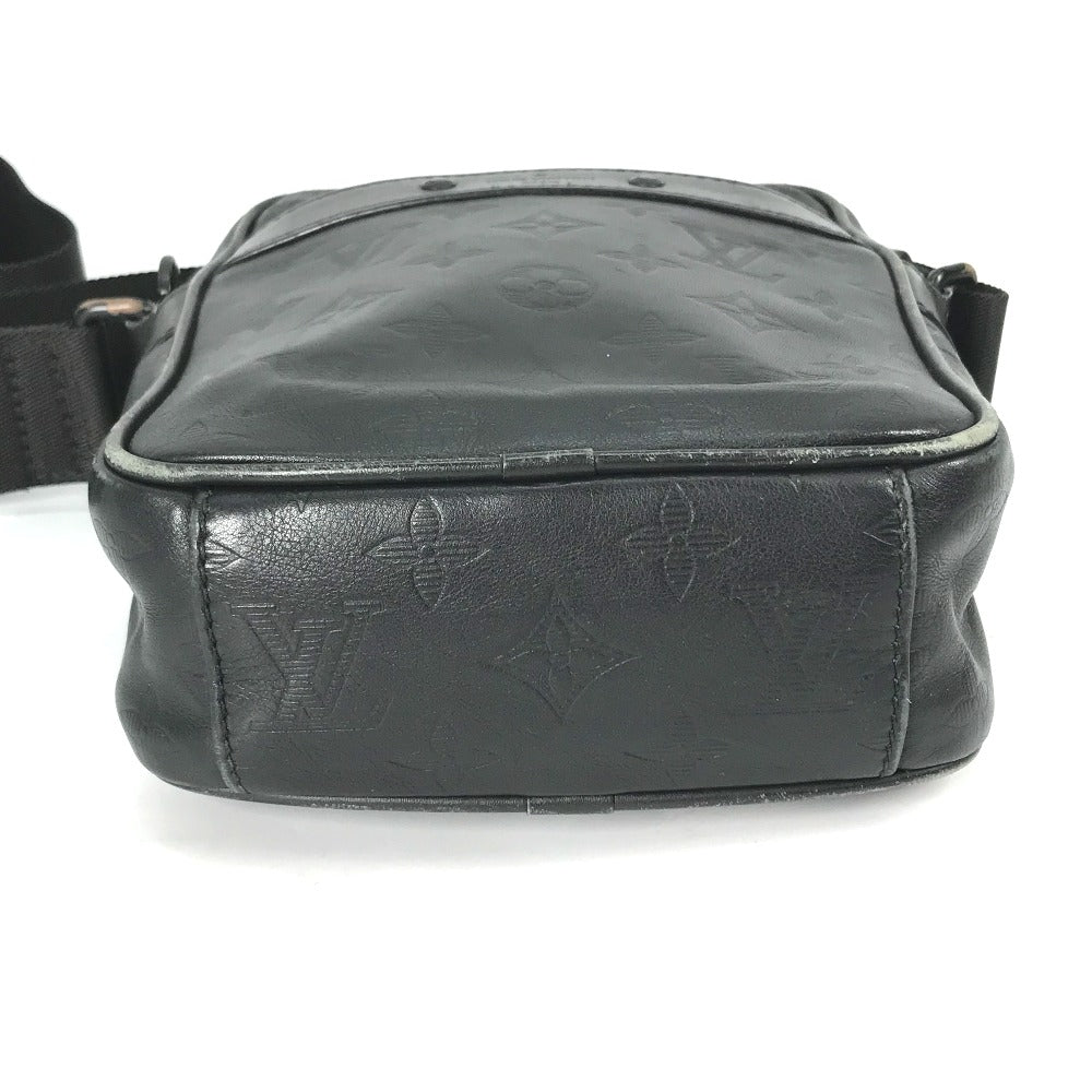 LOUIS VUITTON M43681 Monogram Shadow Danube PM Pochette Shoulder Bag in Black Leather